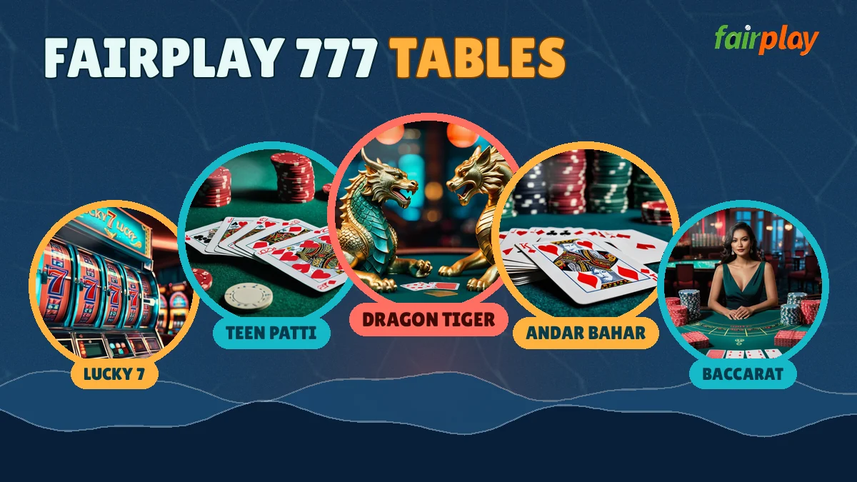 FairPlay 777 casino games lobby with Teen Patti, roulette and Lucky 7