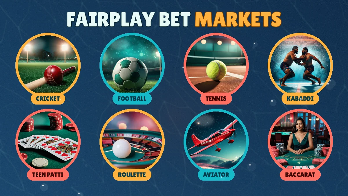FairPlay bet sports markets for cricket, football, tennis and kabaddi