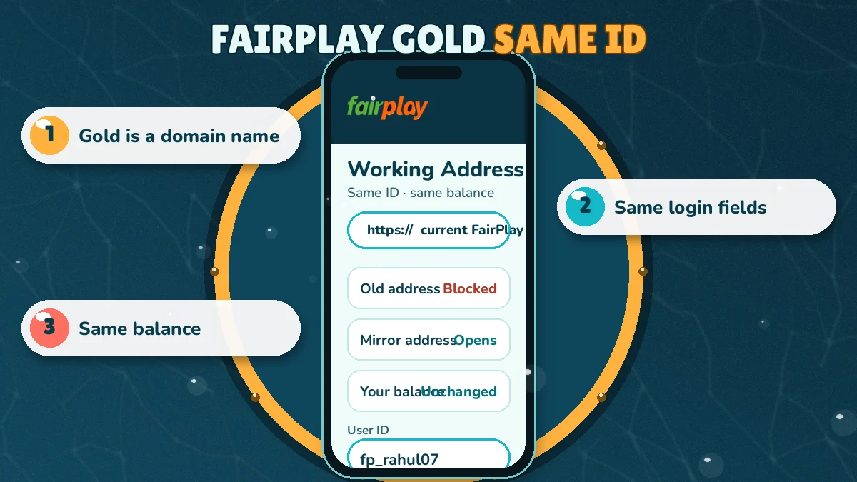 Sign-in card on the FairPlay Gold address showing both login tabs