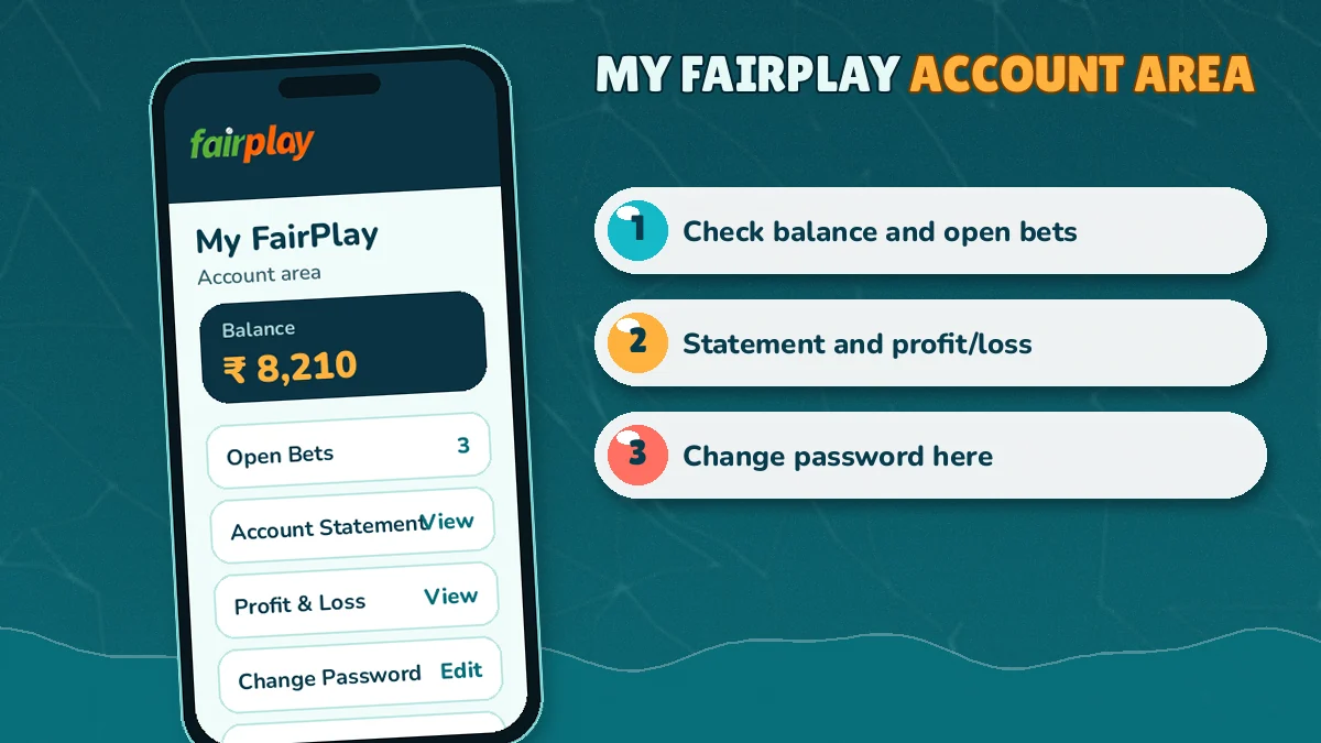 My FairPlay login screen with balance and statement area